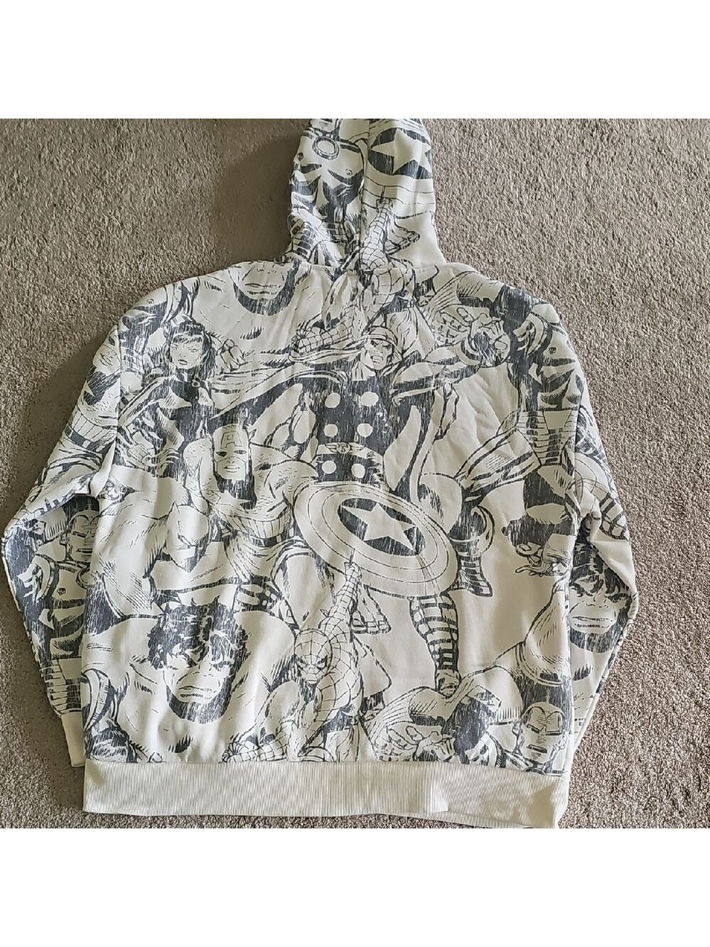 Marvel Men's Graphic Hoodie - Cream and Black - Picture 2 of 5